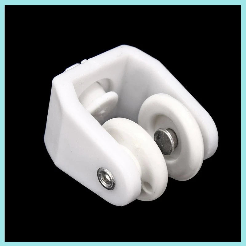 accessoires rail rideau poulies vis métalliques supports montage blanc anneaux bouclesétalement