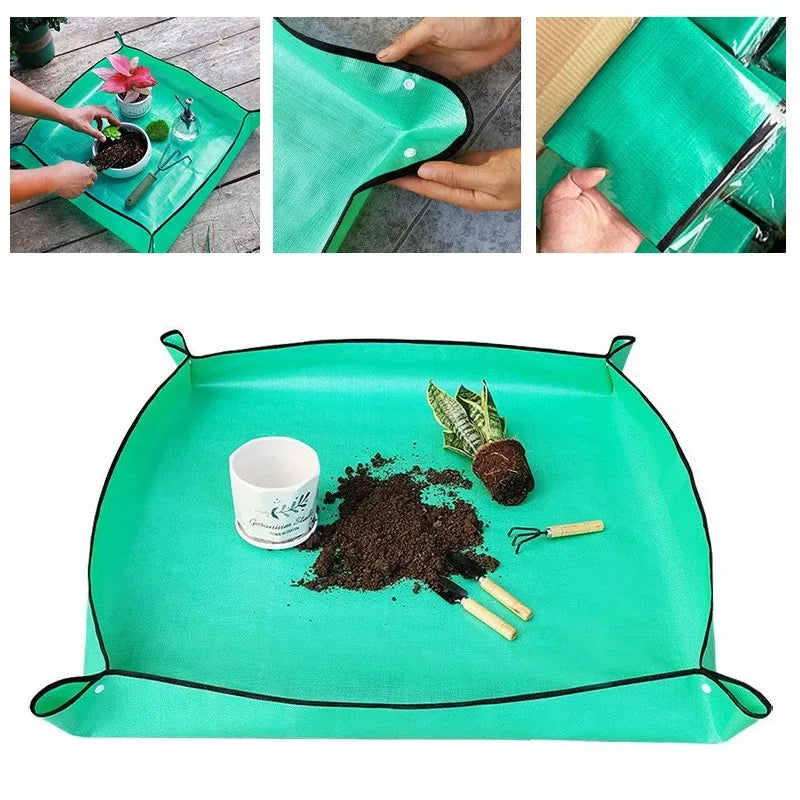 tapis jardinage pratique vert texture tissée clips pliant 50cm 66cm 75cm 100cm