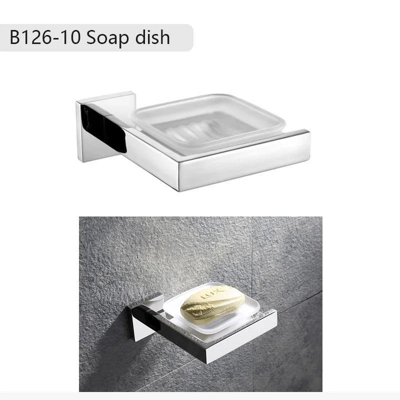 accessoires salle bain chrome modernes porte serviettes mural vis fixés ensemble quincailleries