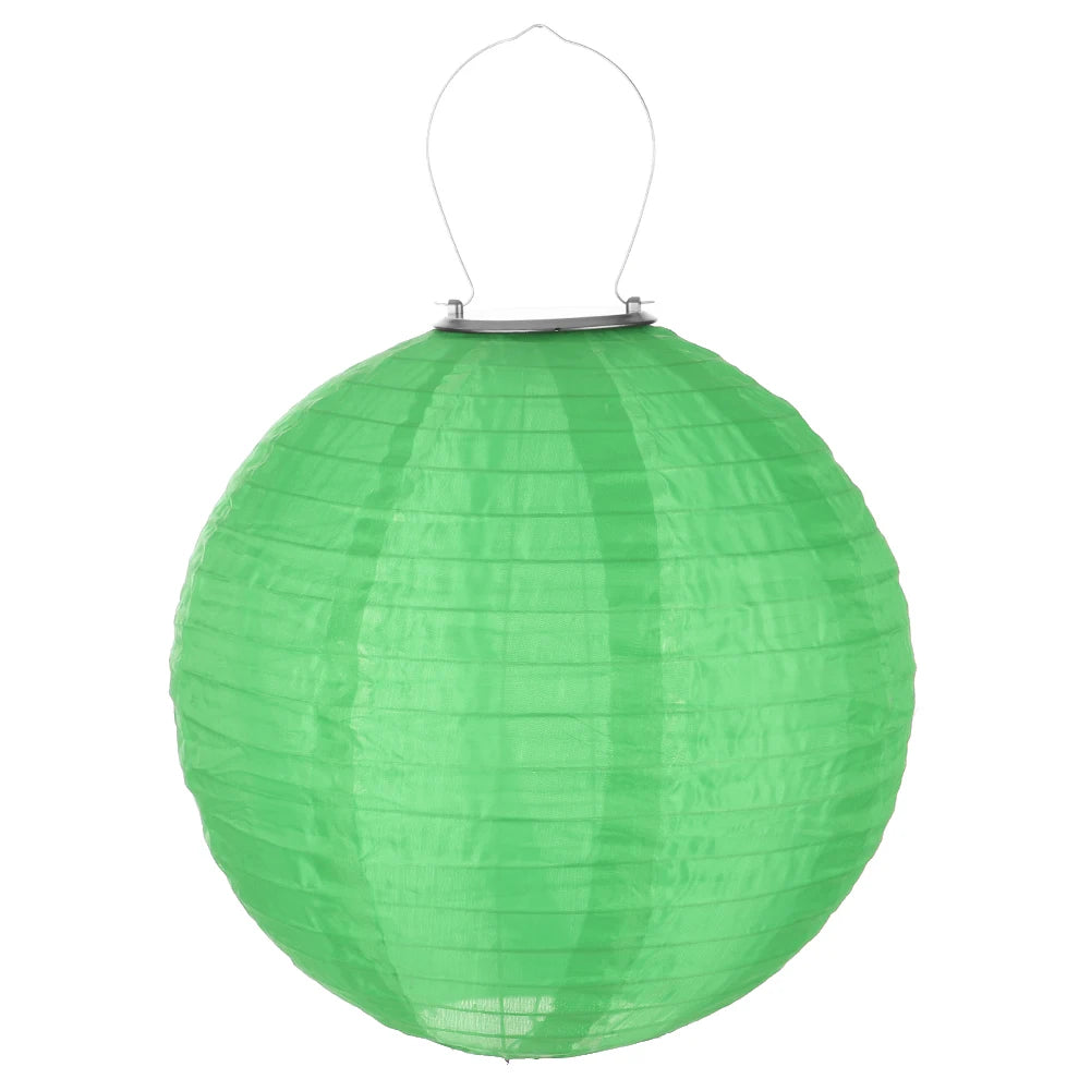 lanterne solaire led florale traditionnelle blanc rouge vert rose crochets tissu nylon opaque festive