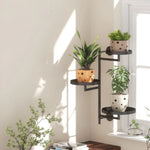 étagère murale moderne noire plateaux métal fixations inclusesintérieur balcon jardin