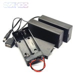 boîte stockage batterie 18650 industrielle câble dc câble usb noir mat