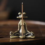 statuette grenouille bronze doré moderne support encens minimaliste ornement animal compagnie imitation antique