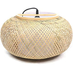 lampe suspendue tissage rotin moderne naturel 40cm 3000k 6000k tringle bambou sans ampoule