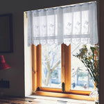 rideau floral transparent fenêtre blanc motif papillon brodé décoration chambre moderne pastorale