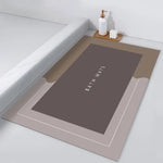 tapis bain gris vert moderne minimaliste lavable main machine usage maison salle bain