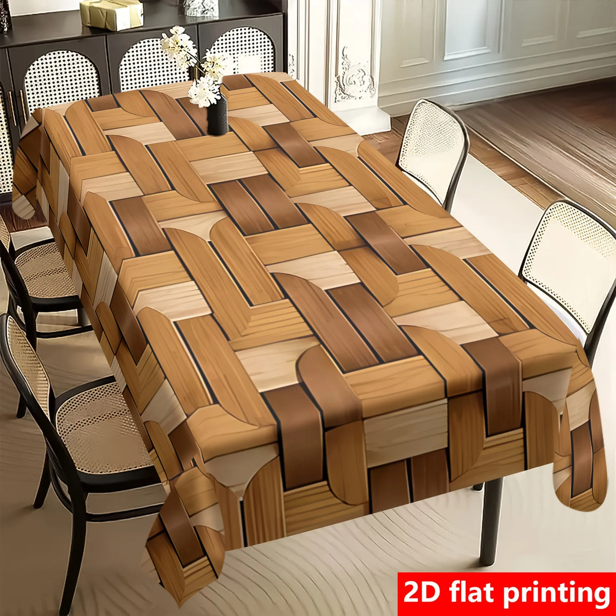 nappe marron rayures moderne cuisine table salon fêtes polyester réutilisable