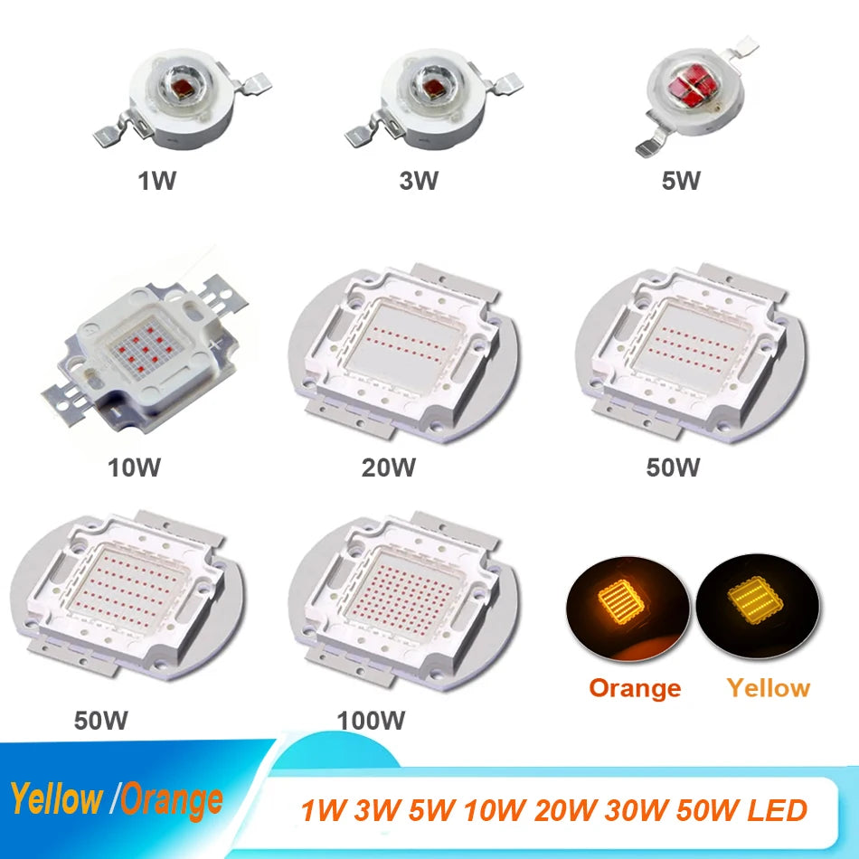 diode led haute puissance jaune orange ambre support métallique éclairage projeteur professionnel