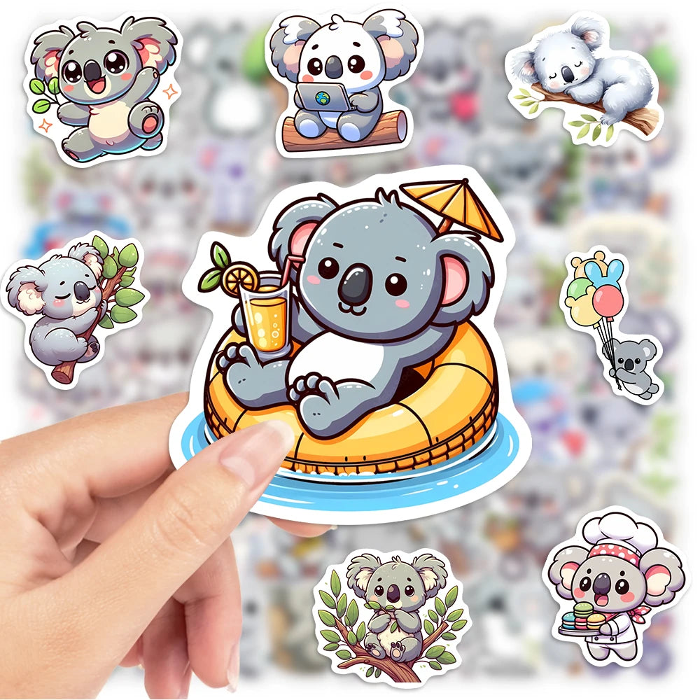 sticker koala dessin animé waterproof adhésif multicolor scolaire deco diy 10pcs 25pcs 50pcs