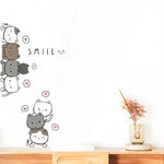 sticker mural cartoon chats gris blanc rose bleu smile decoration intérieure salon chambre enfant