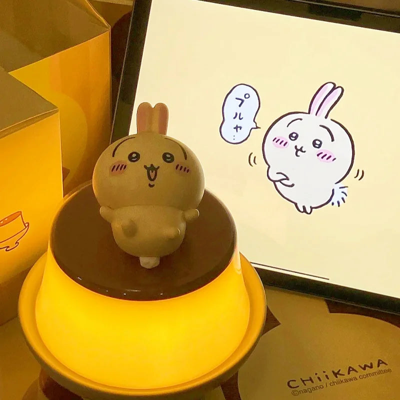 lampe led mignon motif lapin jaune marron gris chambre enfant