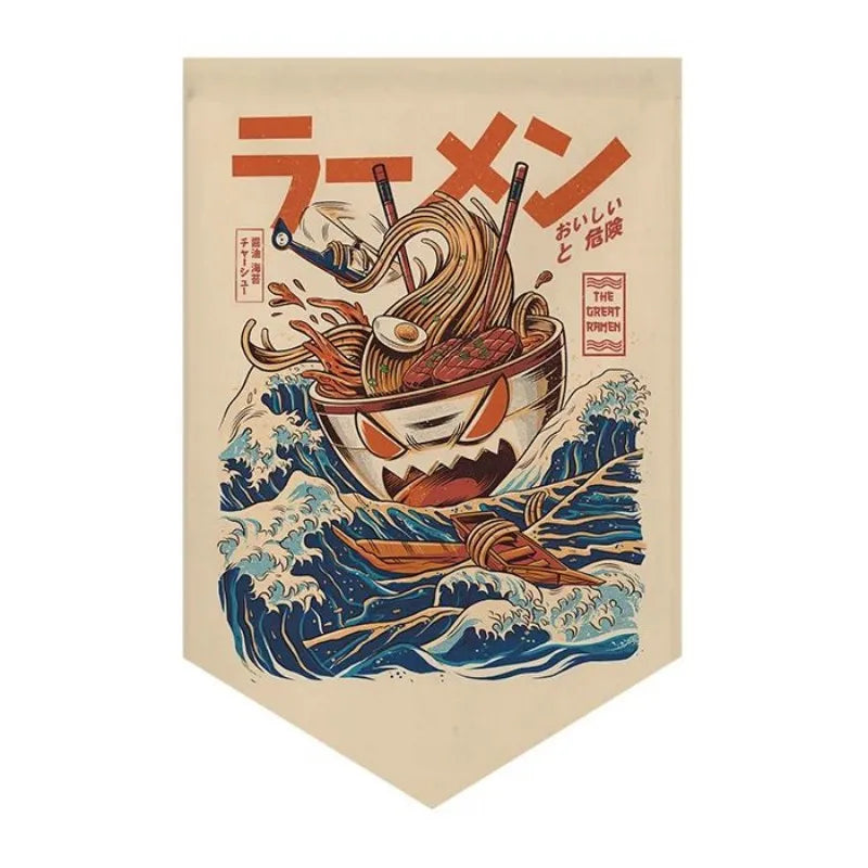 bannières décoratives art japonais illustrations ramen traditionnelles cuisine restaurant
