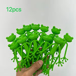 support plante forme grenouille verte plastique pattes articulées mignon adhésif 12 pièces