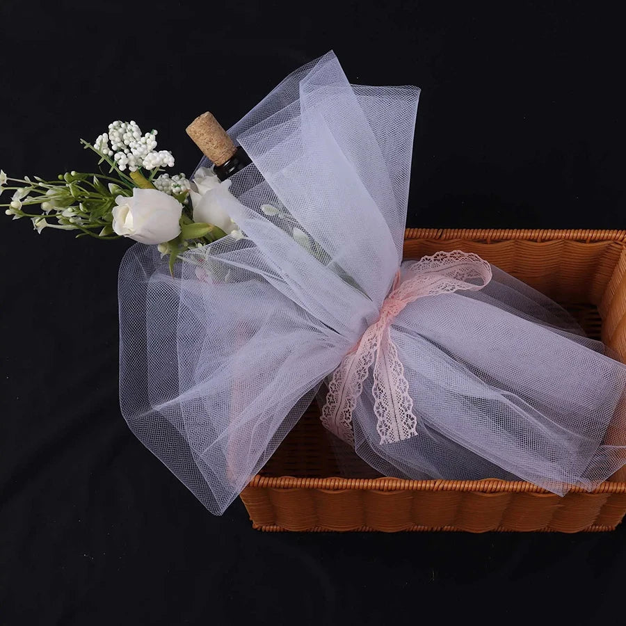 tulle violet polyester voile mariage ruban décoratif bricolage artisanat classique transparent 1.6x18m