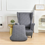 housses fauteuil gris rayures moderne protection reutilisable chair ottoman COVER