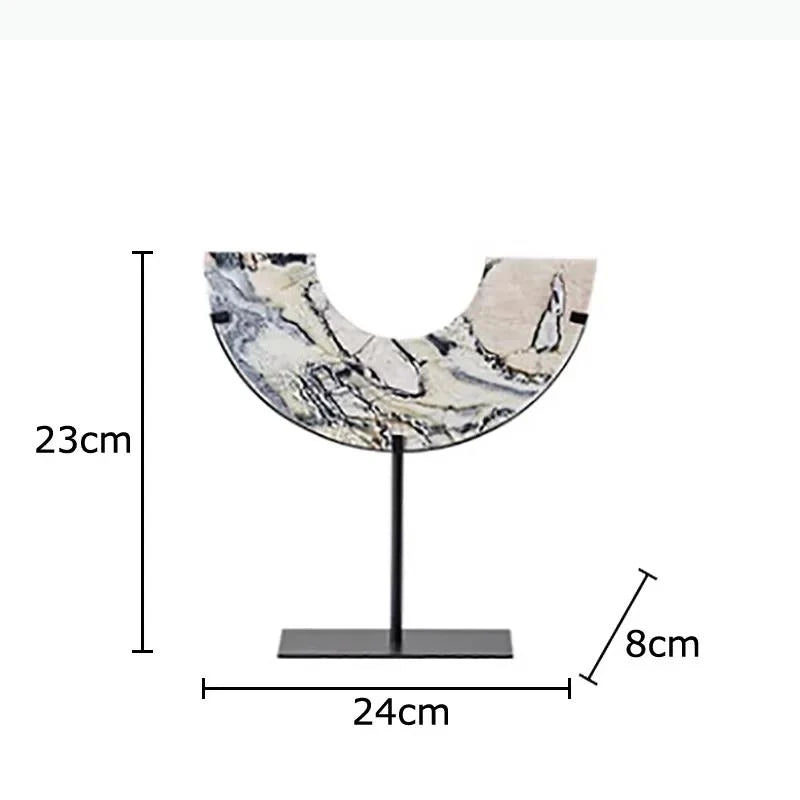 disques decoratifs marbre modernes blanc gris noir beige support metallique decoration maison