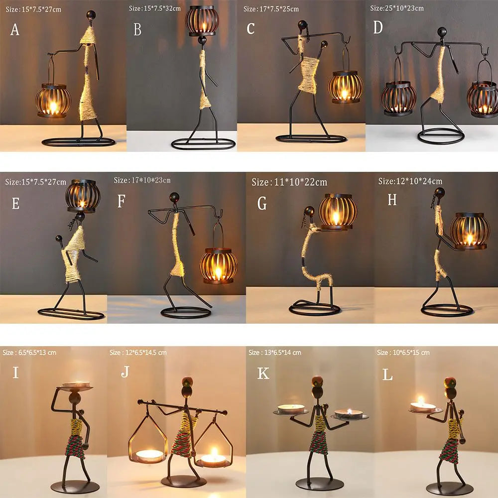 lanterne moderne minimaliste métal noir suspension bougie décoration intérieure contemporain porte chandelier abstrait