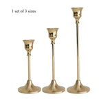 bougeoirs table dorés modernes décoration maison anniversaire mariage set différentes tailles