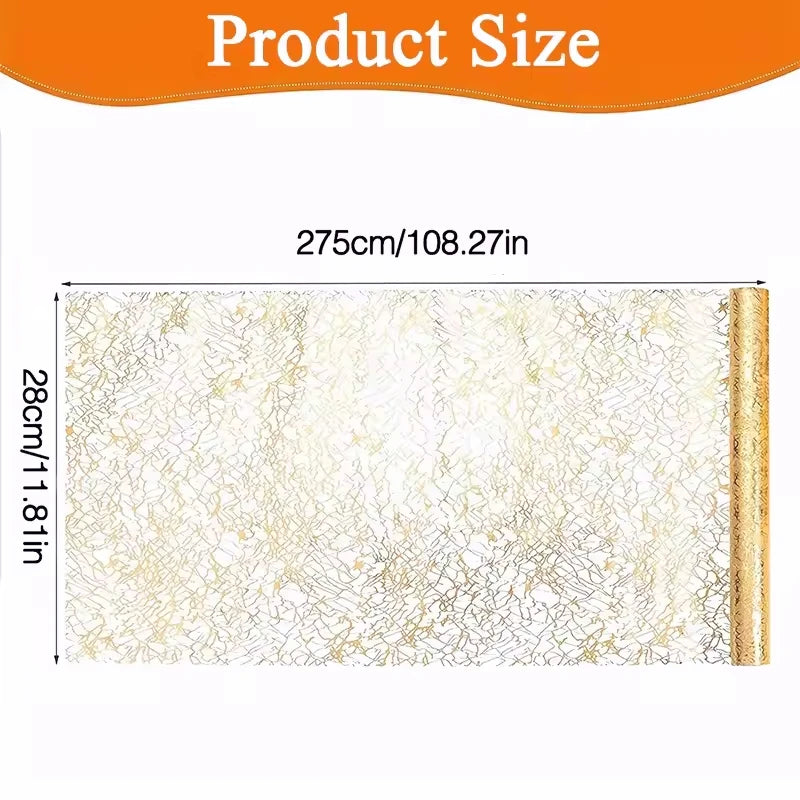 nappe table dorée effet marbrure brillante semi transparente festive or argent