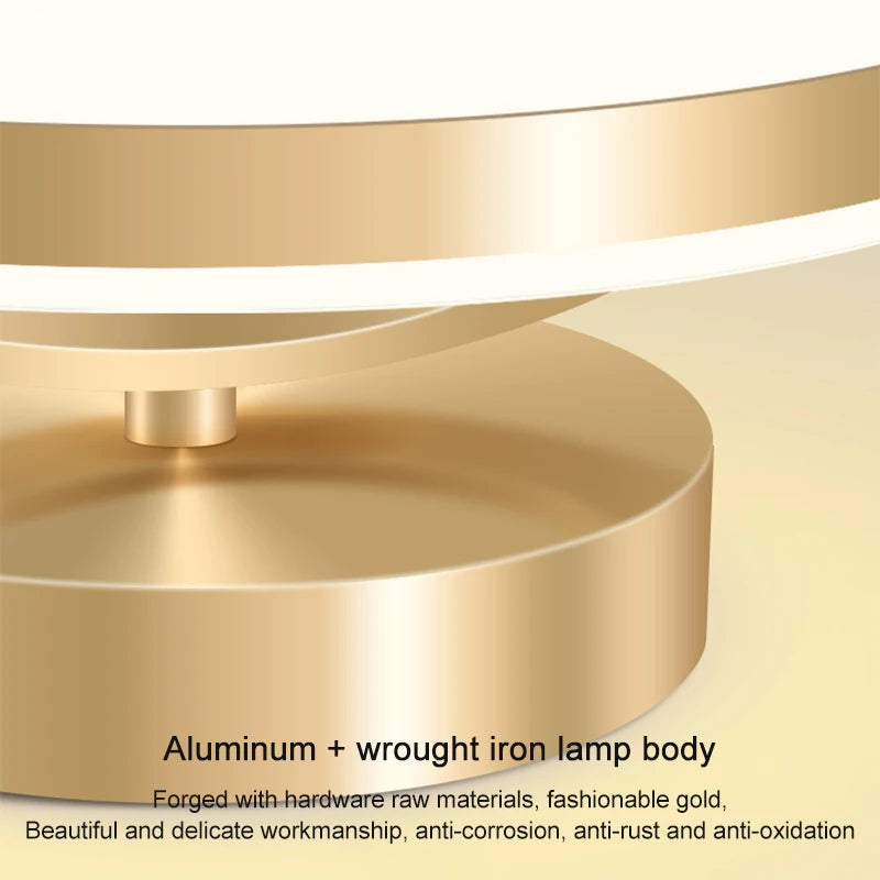 lampe moderne or blanc métal brillant éclairage quotidien led minimaliste couleurs lumière froide