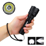 lampe torche led rechargeable usb 350lm 5w blanc rouge vert anti choc camping