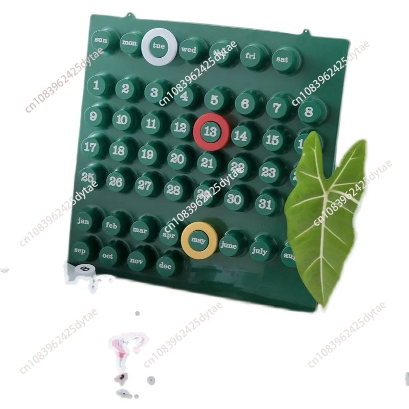 calendrier perpétuel mobiles accrochage minimaliste moderne couleurs variées grille chiffres relief