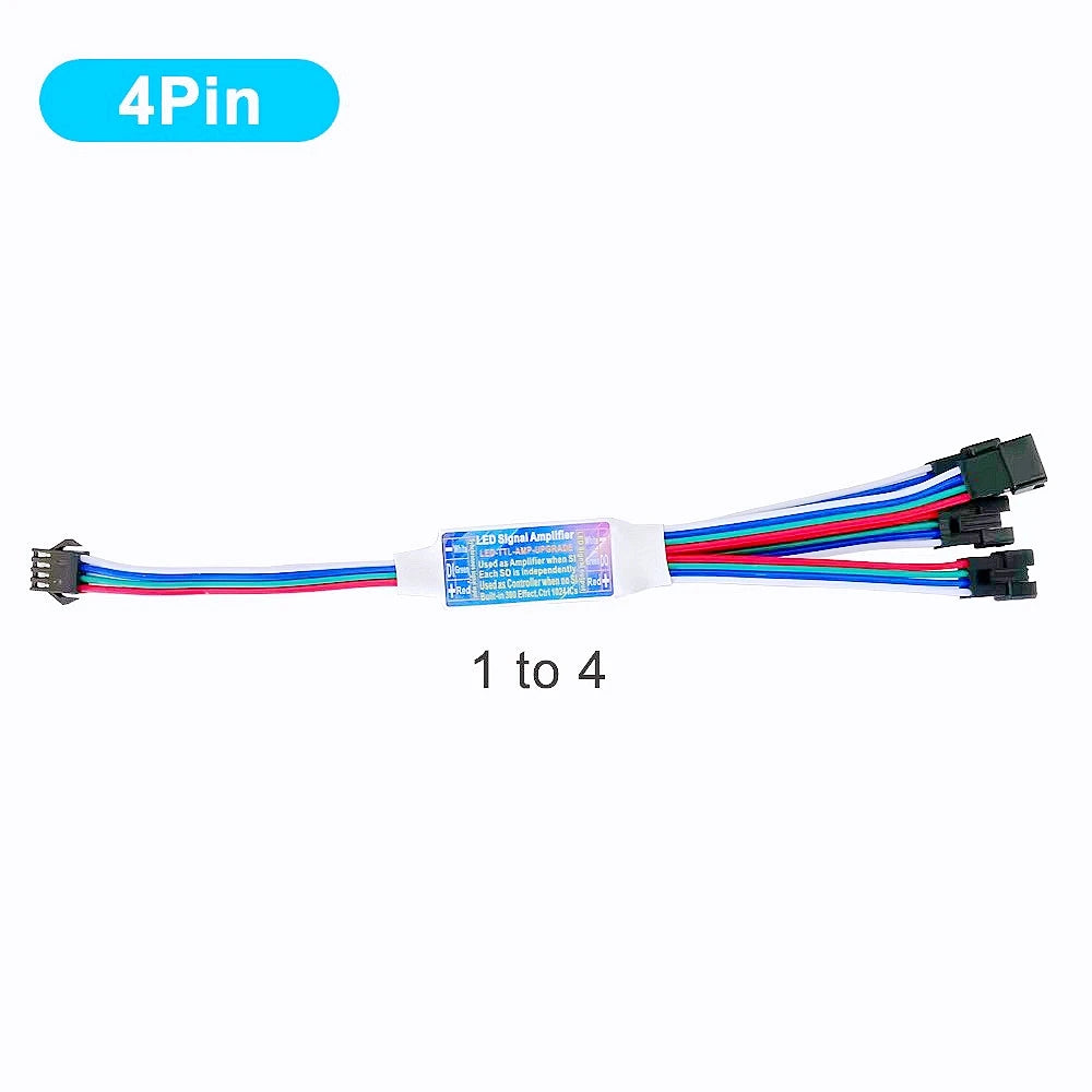 amplificateur signal led controle synchrone ws2815 ws2812 30m distance blanc noir moderne fonctionnel