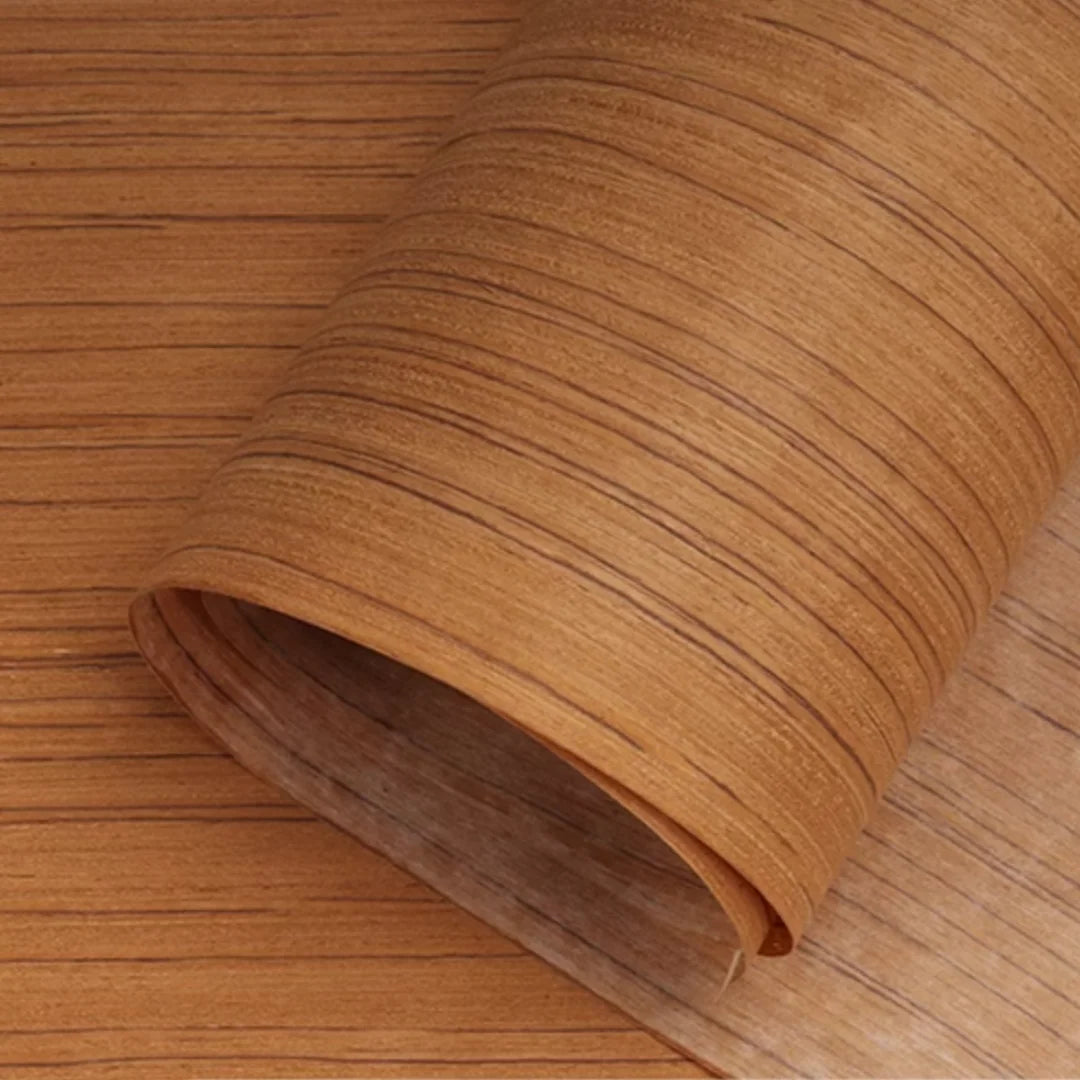placage bois marron clair grain vertical rouleau decoratif meuble decoration 2.5m 580mm