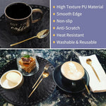 placemat moderne rond noir texture élevée rivets résistant chaleur lavable 35cm antiégratignures