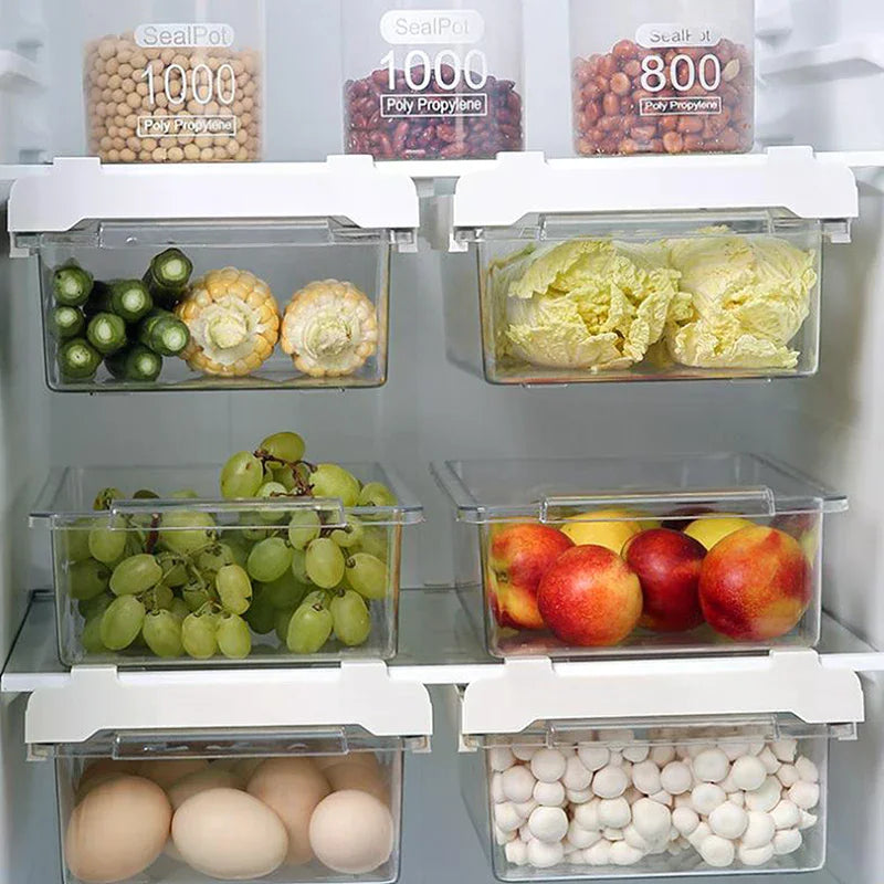 boîtes rangement réfrigérateur transparentes modernes clips fruits légumes