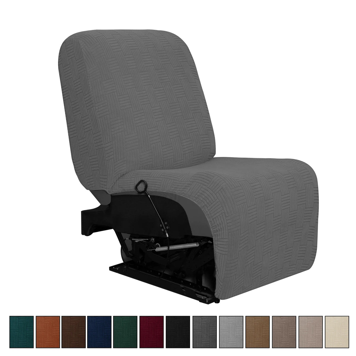 couvre siège marron rayures horizontales moderne fauteuil inclinable lavable machine automne hiver beige taupe