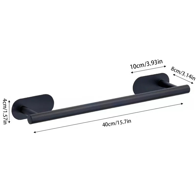 porte serviettes mural adhésif acier inoxydable noir argenté doré serviettes texturées moderne minimaliste