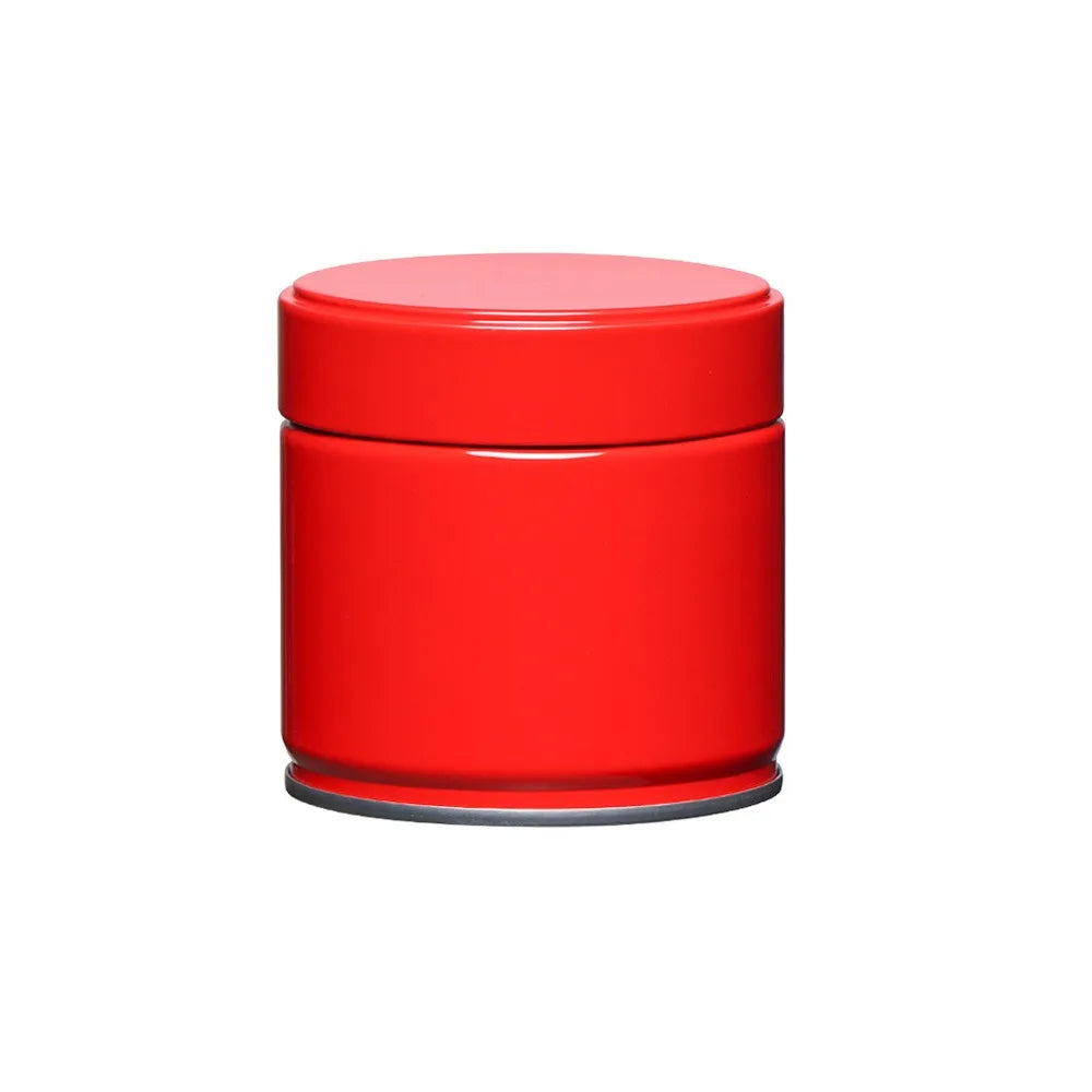 boîtes thé rondes modernes couleurs blanc rouge orange minimaliste résistantes humidité maison voyages
