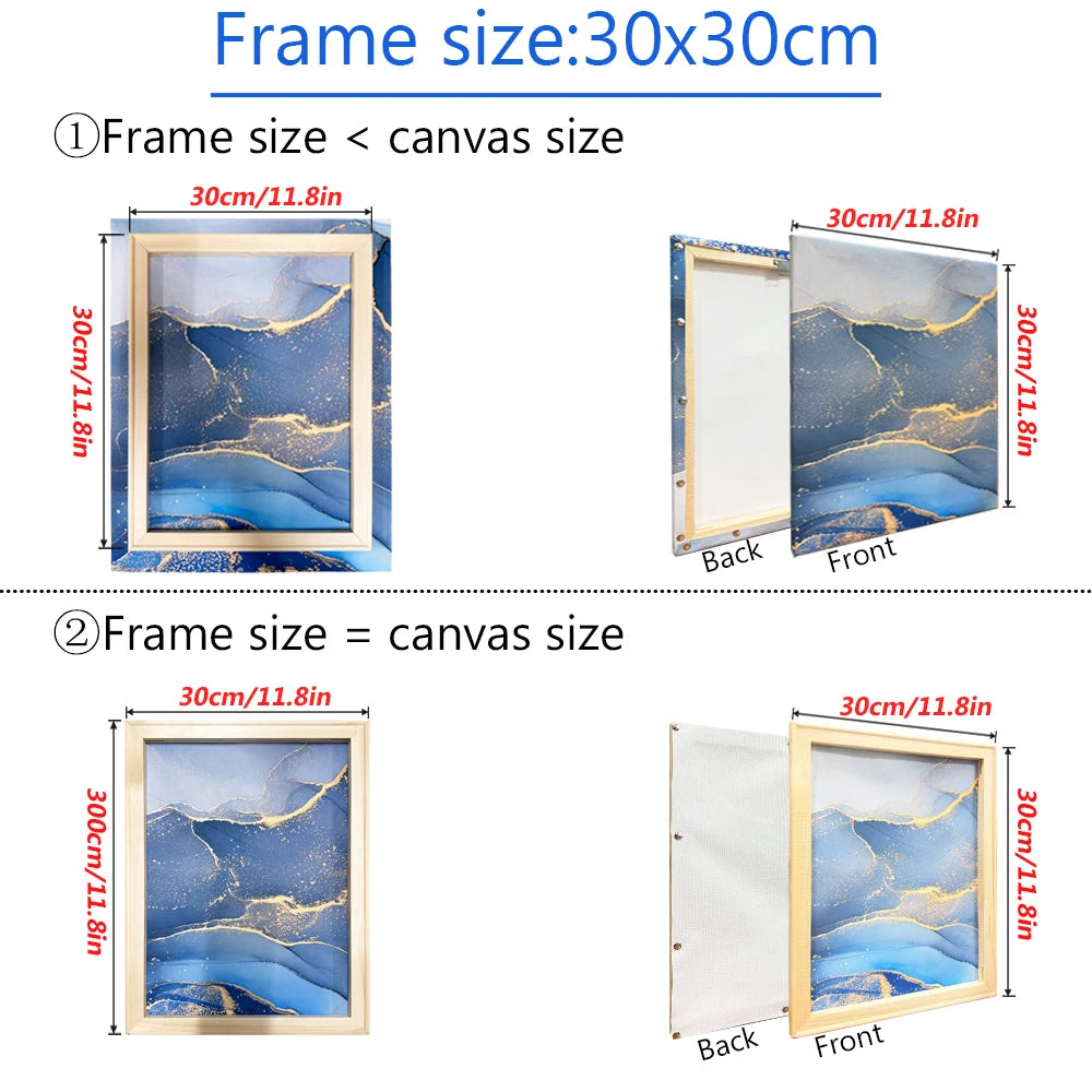 Cadre toile bois naturel classique plusieurs tailles facile