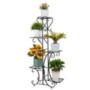 Porte Plantes Fer Forgé 5 Niveaux pour Intérieur et Extérieur - Support Pot de Fleurs