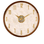 horloge murale moderne décoration salon marbre floral transparent numérique aiguille bois doré
