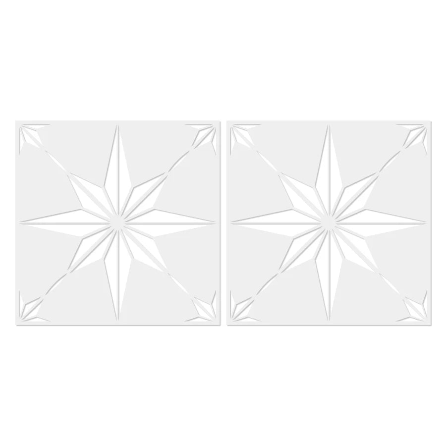 pochoir stencil étoile géométrique blanc moderne peinture mur sol décoration diy 30cm