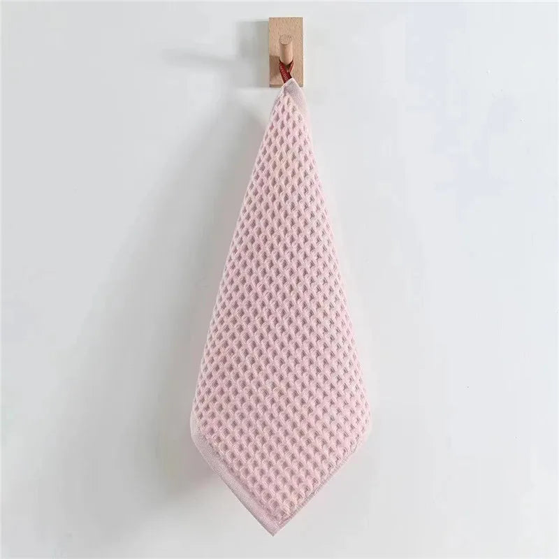 serviette face coton rapide absorption 30x30cm blanc rose jaune moderne crochets étiquette cotton