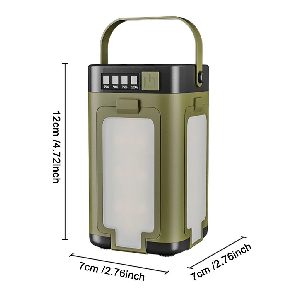 lanterne solaire rechargeable vert olive moderne poignée usb interrupteur camping