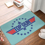 tapis top gun logo avion militaire noir bleu rouge moderne vinyle feutre antidérapant couloir