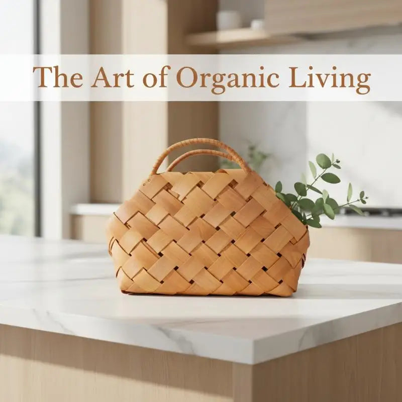 panier tressé bois bohème boîtes cadeaux motifs asiatiques fruits rouge tasse plantes vertes