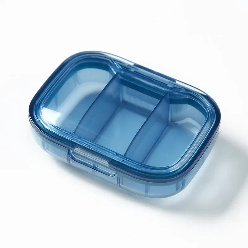 boîte pilules réutilisable moderne clips bleu vert marron opaque transparent articles divers