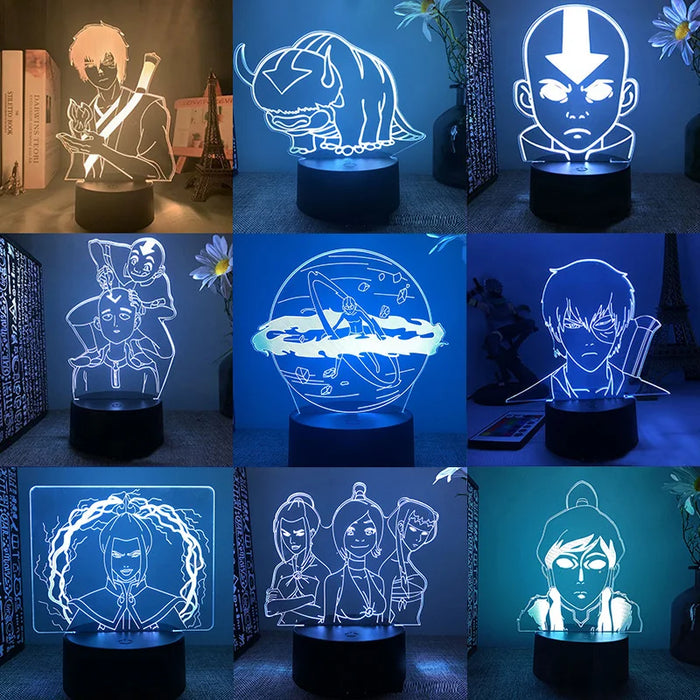 Lampe de chevet Avatar Aang 3D LED en blanc