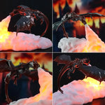 lampe led dragon 3d nuit rechargeable usb noir rouge blanche réaliste chambre deco festive