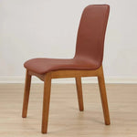 chaises salle manger moderne bois PU gris clair vert menthe rouge brique blanc minimaliste