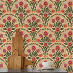 Papier peint floral vintage dans un salon romantique