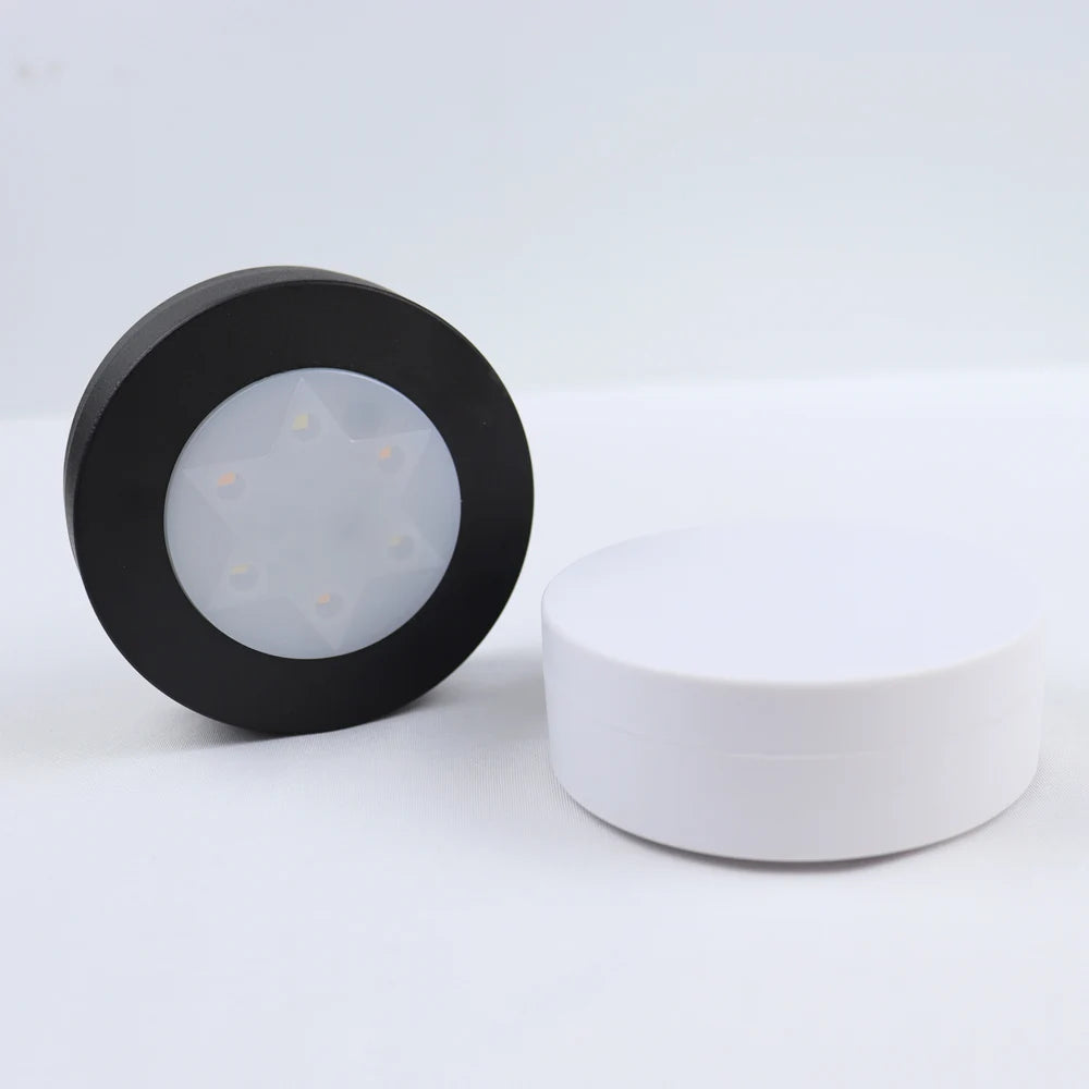 lampe led ronde noir blanche télécommande éclairage nuit chambre placard rechargeable batterie sèche moderne