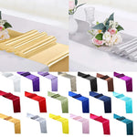nappe table satin mariage événement extérieur banqueterie couleur or argent violet rouge festive