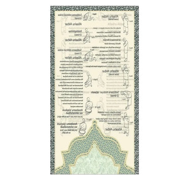 tapis traditionnel géométrique polyestère beige vert noir franges classique İslam