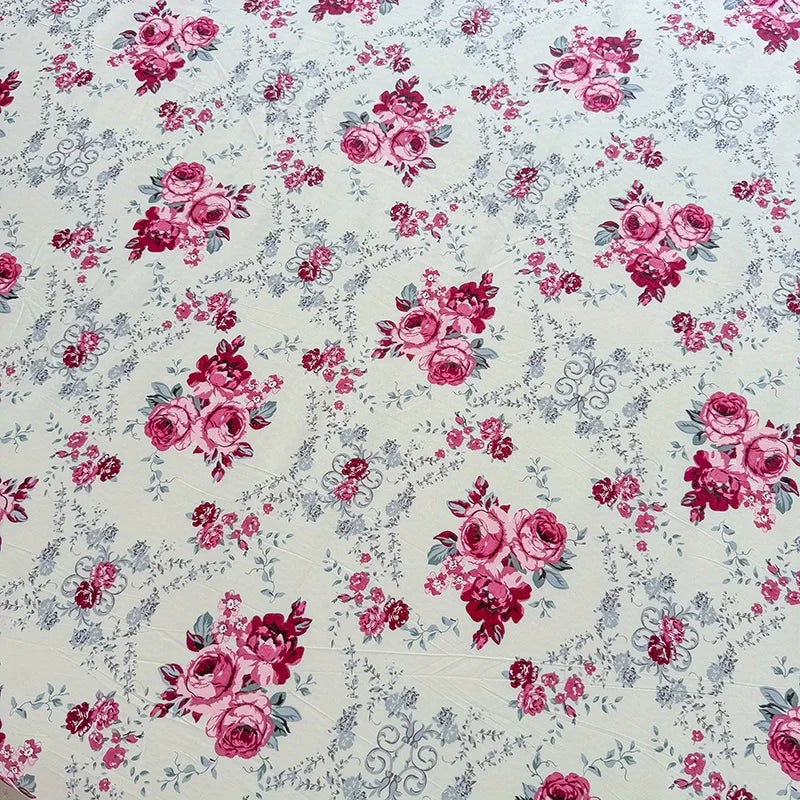 drap lit imprimé fleurs roses grises 100 polyester blanc classique lit double king queen
